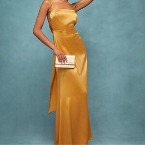 Reformation Zinfandel Dress in Gold